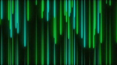 Birçok dikey neon aydınlatma hatları, soyut bilgisayar oluşturulan fon, 3d render