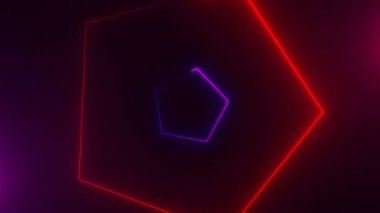 Birçok neon üçgen alanı, soyut bilgisayar oluşturulan fon, 3d render