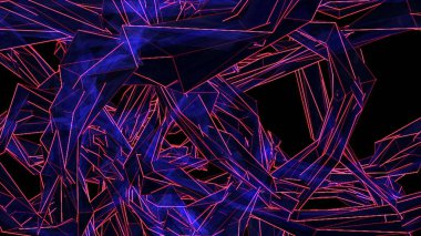 Soyutlama ile çok kaotik fraktal elemanları, 3d render zemin, bilgisayar arka plan oluşturma