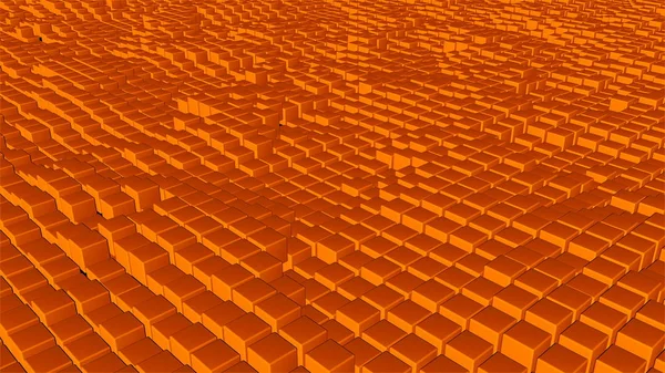 Many abstract cubes, optical Illusion, modern computer generated 3D rendering backdrop