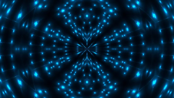 Prachtige abstracte Caleidoscoop - fractal blauw licht, 3d render achtergrond, achtergrond genereren computer — Stockfoto