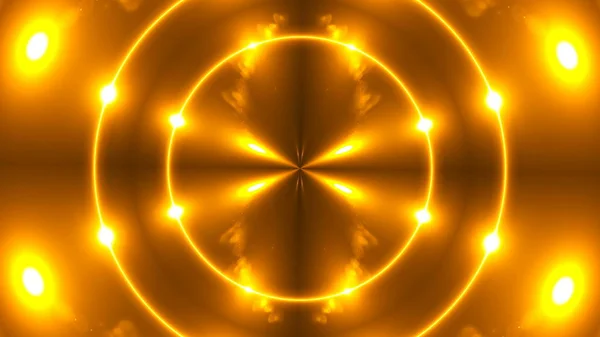 Wunderschönes abstraktes Kaleidoskop - fraktales goldenes Licht, 3D-Renderhintergrund, computergenerierter Hintergrund — Stockfoto