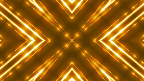 美しい抽象的な万華鏡 - フラクタル黄金光、3 d レンダリングの背景、背景を生成しているコンピューター — ストック写真