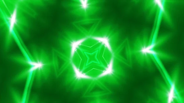 Absztrakt zöld fraktál fények, a 3d renderelés hátteret, a számítógép generál — Stock Fotó