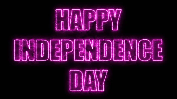 Happy independence day shiny bright text, 3d rendering backdrop, computer generating — Stock Photo, Image