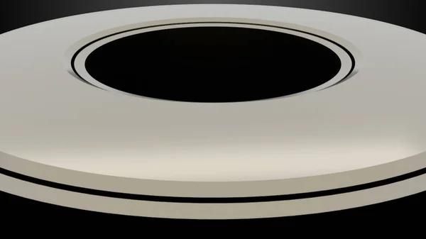 Modelo de rodas de metal no espaço, 3d renderizar fundo, gerador de computador — Fotografia de Stock