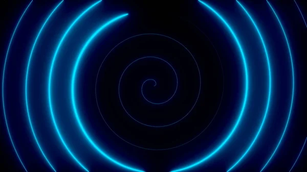 Абстрактні спіральні неонові лінії, створений комп'ютером фон, 3D візуалізація — стокове фото