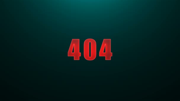 404文本的字母在背景上与顶部光, 3d 渲染背景, 计算机生成游戏 — 图库视频影像