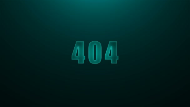 Letters of 404 text on background with top light, 3d render background, computer generating for gaming — Stock Video