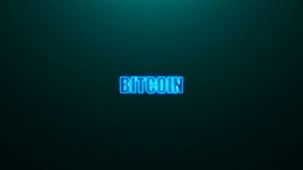 Letters Bitcoin Text Background Top Light Rendering Background Computer Generating — Stock Video