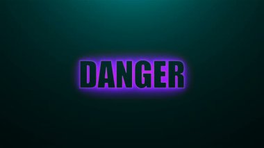 En üstteki ışık, 3d oluşturma arkaplanı ve bilgisayar oluşturma ile arka planda Tehlike metinleri