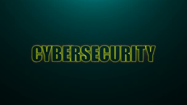 Letters of Cybersecurity text on background with top light, 3d render background, computer generating for business — Stock Video