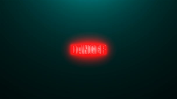 Letters of Danger text on background with top light, 3d render background, computer generating — Stock Video