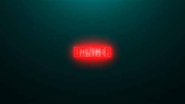 Текст "Небезпека" на фоні з верхнім світлом, тлом 3d рендеринга, комп'ютерним генеруванням — стокове відео
