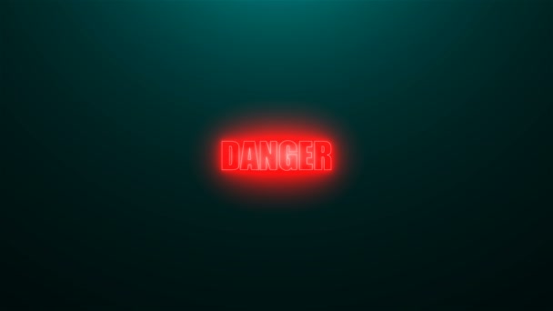 Letters of Danger text on background with top light, 3d render background, computer generating — Stock Video