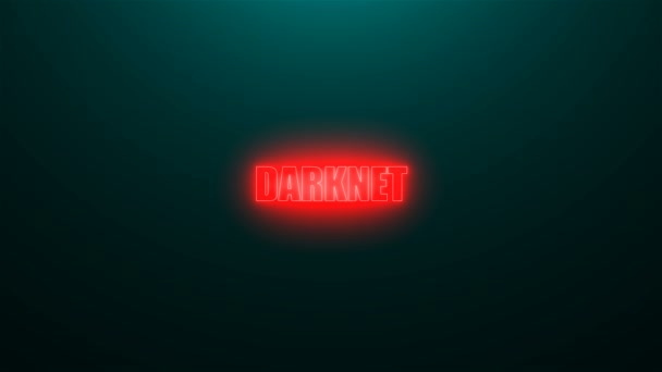 Letters of Darknet text on background with top light, 3d render background, computer generating — Stock Video