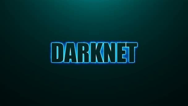 Cartas de texto Darknet sobre fondo con luz superior, 3d renderizar fondo, generación de computadoras — Vídeos de Stock
