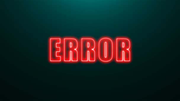 Letters of Error text on background with top light, 3d render background, computer generating for gaming — Stock Video