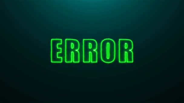 Lettere di testo di errore su sfondo con luce superiore, sfondo di rendering 3d, generazione di computer per il gioco — Video Stock