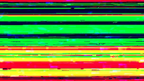 Video glich dinamico, cattivo segnale TV di visualizzazione a colori, 3d rendering computer generato sfondo — Video Stock