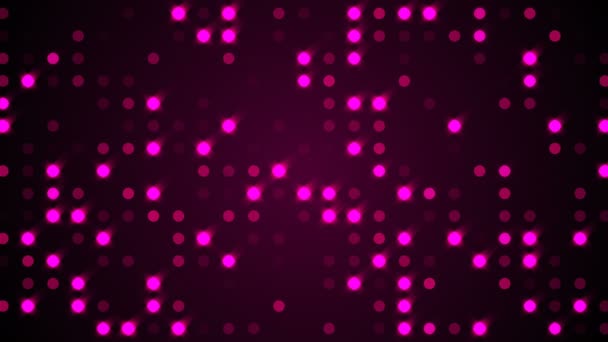 Satır glitter glamour parçacıklar ışık ile oluşturulan bilgisayar gece kulübü arka plan, 3d render üzerinde rasgele şalter — Stok video