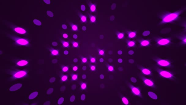 Rows of glitter glamour particles lights with random switch on, computer generated night club background, 3d render — Stock Video