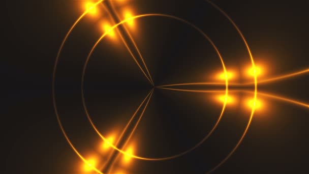 Bellissimo caleidoscopio astratto - luce dorata frattale, sfondo di rendering 3d, sfondo generatore di computer — Video Stock
