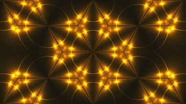 Güzel soyut kaleydoskop - fraktal Altın ışık, 3d render zemin, bilgisayar arka plan oluşturma