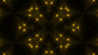 Güzel soyut kaleydoskop - fraktal Altın ışık, 3d render zemin, bilgisayar arka plan oluşturma