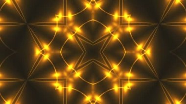 Güzel soyut kaleydoskop - fraktal Altın ışık, 3d render zemin, bilgisayar arka plan oluşturma
