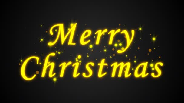 Merry christmas bright text and snowfall, 3d render background, computer generating for holidays festive design — Stock Video