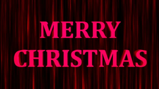Merry christmas bright text and snowfall, 3d render background, computer generating for holidays festive design — Stock Video