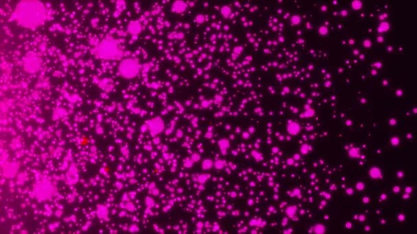 多く抽象的な小さな紫粒子が宇宙、コンピューター生成された抽象的な背景、3 d レンダリング — ストック動画