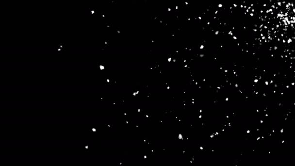 Vallende atmosferische sneeuw in de ruimte, computer gegenereerde abstracte achtergrond, 3D-weergave — Stockvideo