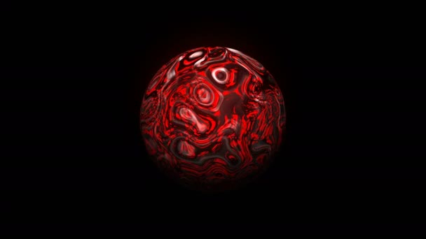 視覚波油面 現代抽象的な3Dレンダリングの背景を持つ球 — ストック動画
