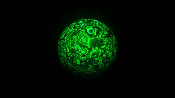 Sphère avec surface d'huile d'onde visuelle, fond abstrait moderne de rendu 3D — Video