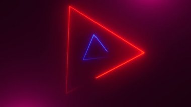 Birçok neon üçgen alanı, soyut bilgisayar oluşturulan fon, 3d render