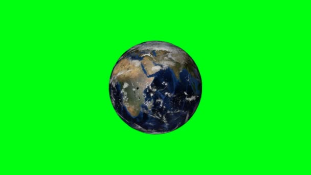 3D планета Земля с некоторыми облаками, различные континенты, компьютер генерируется рендеринг фон — стоковое видео