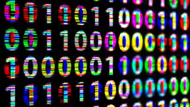3D obrázek pozadí binární binární kód počítače vytvořen návrh — Stock video