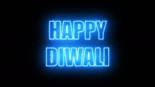 Brinnande bokstäver av Happy Diwali text, 3d återge bakgrunden, dator genererar för helgdagar festliga design — Stockvideo