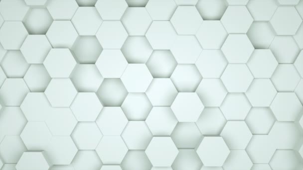 Many abstract geometric hexagons as wave, optical Illusion, computer generated 3D rendering — Stock Video