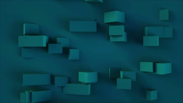 3D render achtergrond met rechthoekige vormen met verschillende formaten van elementen, computergegenereerde — Stockvideo