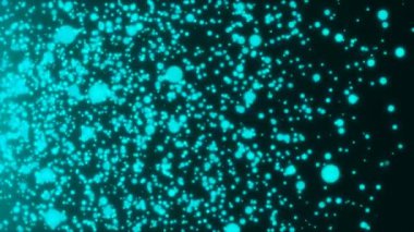 Birçok soyut küçük mavi parçacıklar uzayda bilgisayar arka plan, 3d render oluşturulan.