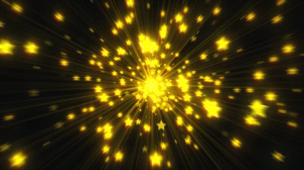 A robbanás a sok csillag, a fényes, 3d render számítógéppel generált hátteret — Stock Fotó