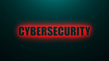 Arka plan, iş için getirici bilgisayar harfleri Cybersecurity metin arka planda en iyi ışık, 3d render