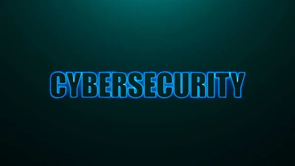 Arka plan, iş için getirici bilgisayar harfleri Cybersecurity metin arka planda en iyi ışık, 3d render — Stok fotoğraf