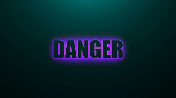 Cartas de texto Perigo em segundo plano com luz superior, 3D renderizar fundo, gerador de computador — Fotografia de Stock