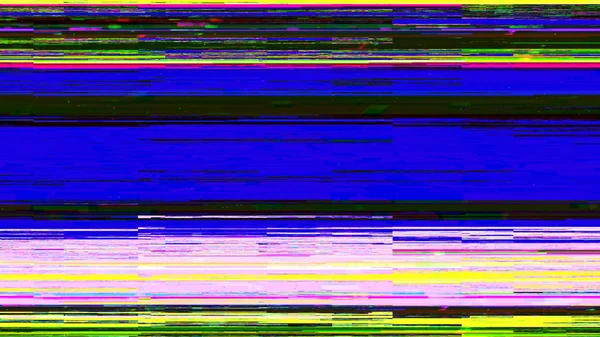 カラー表示、3 d レンダリング コンピューター生成背景の動的 glich ビデオ、悪いテレビ信号 — ストック写真