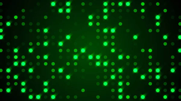 Filas de luces de partículas de glamour de brillo con interruptor aleatorio encendido, fondo de club nocturno generado por computadora, renderizado 3d — Foto de Stock