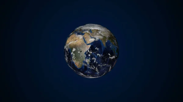 3d планети Земля з деякими хмарами, різними континентами, комп'ютер створив рендеринговий фон — стокове фото